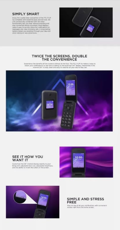 Unlocked 4G LTE Flip Phone 8GB W741