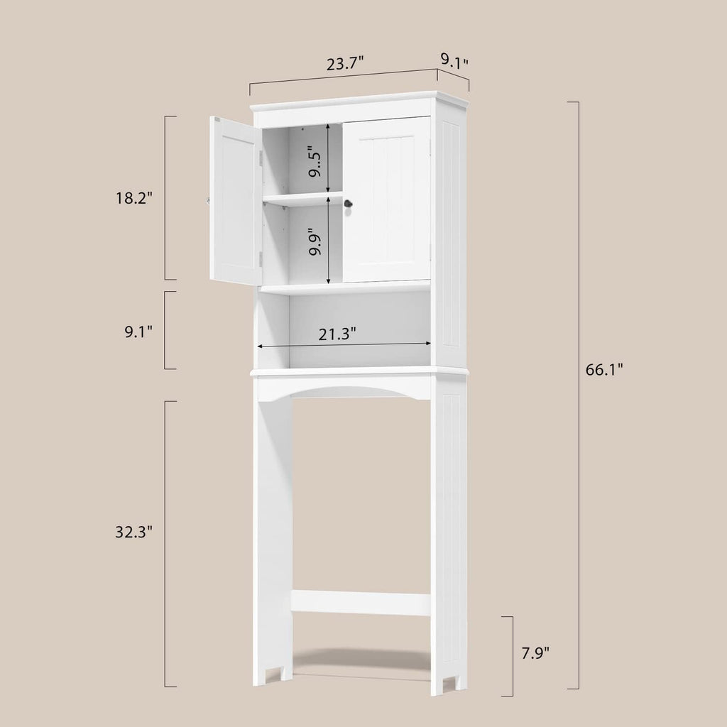Over the Toilet Storage Cabinet with Adjustable Shelf, White V63898