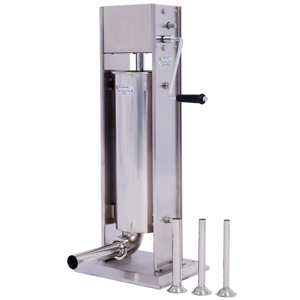 Stainless Steel Vertical Sausage Stuffer 15LB/7L with 4 Stuffing Tubes U1170