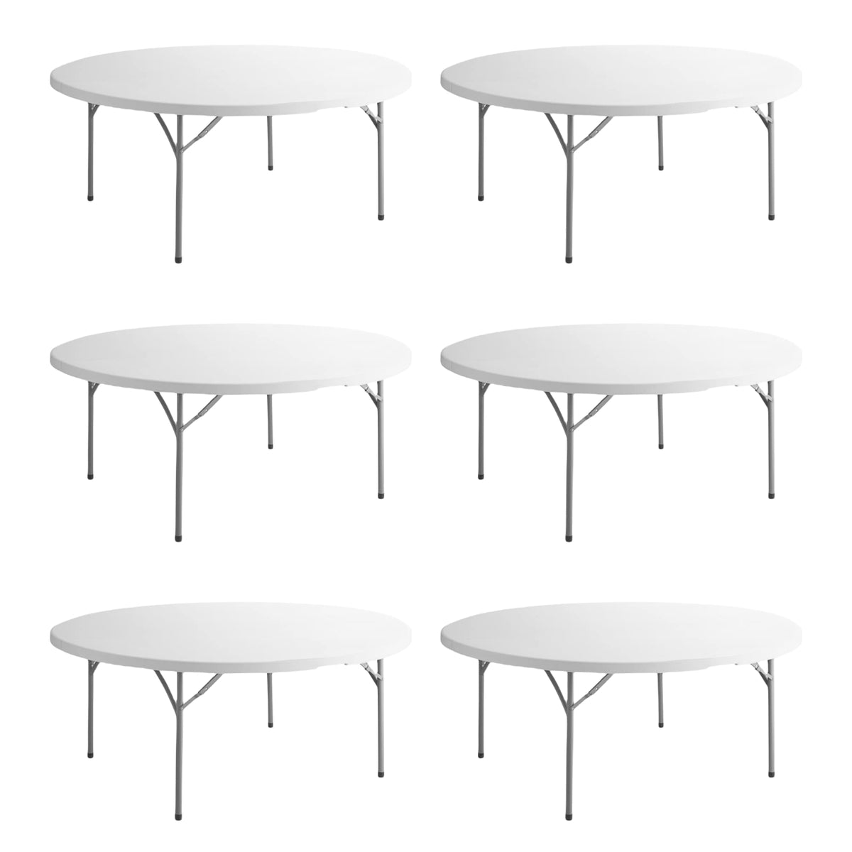 72" Round White Plastic Folding Table I9787