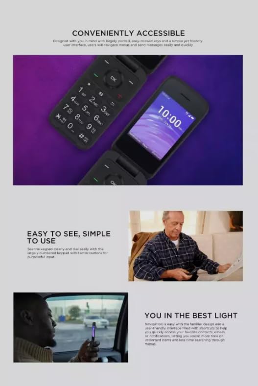 Unlocked 4G LTE Flip Phone 8GB W741