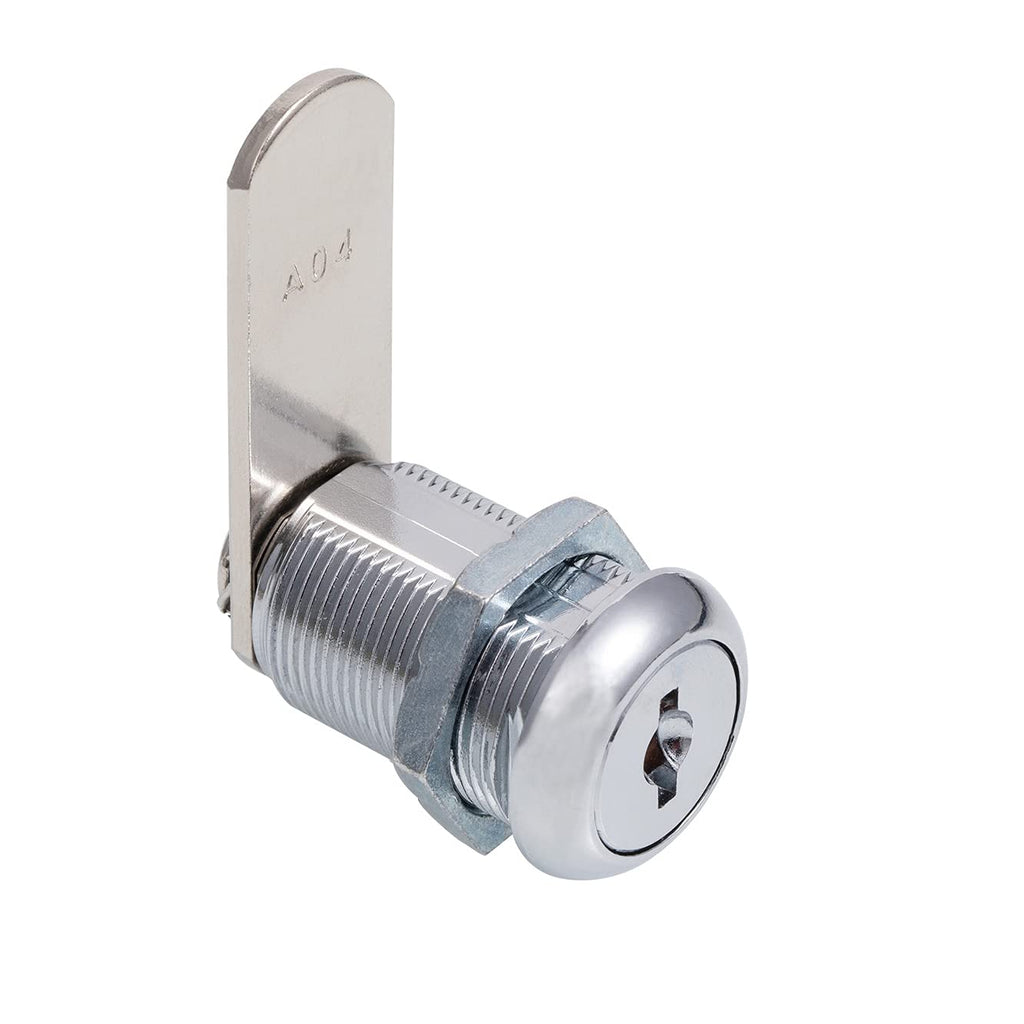 Keyed Alike 1” Cylinder Cam Locks Chrome Finish with 3 Cams and 2 Keys R8658