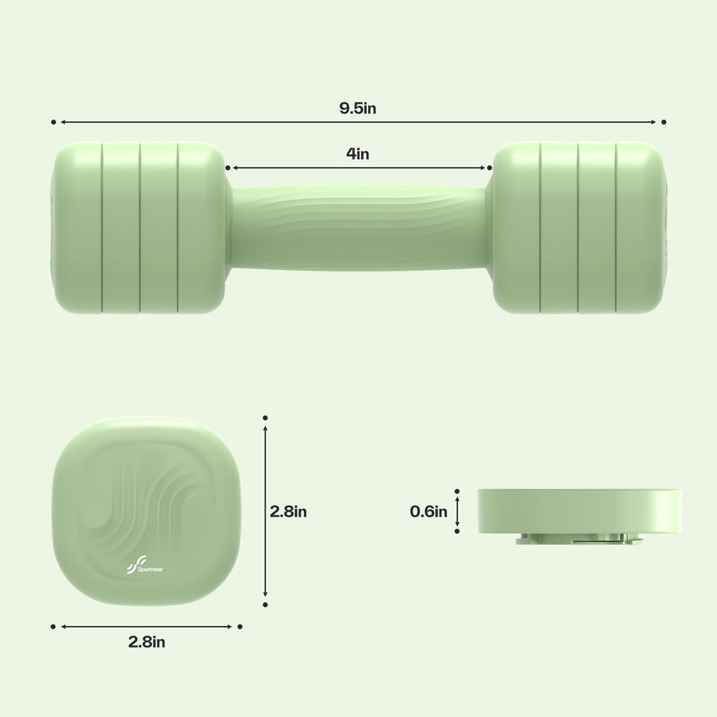 Adjustable Dumbbell Set of 2, 4 in 1 Free Weights with Soft Rubber Handle U165307