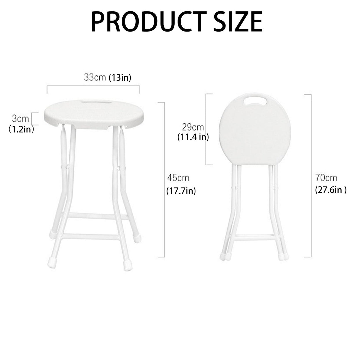 18 inch Portable Folding Plastic Stool with Steel Frame L924