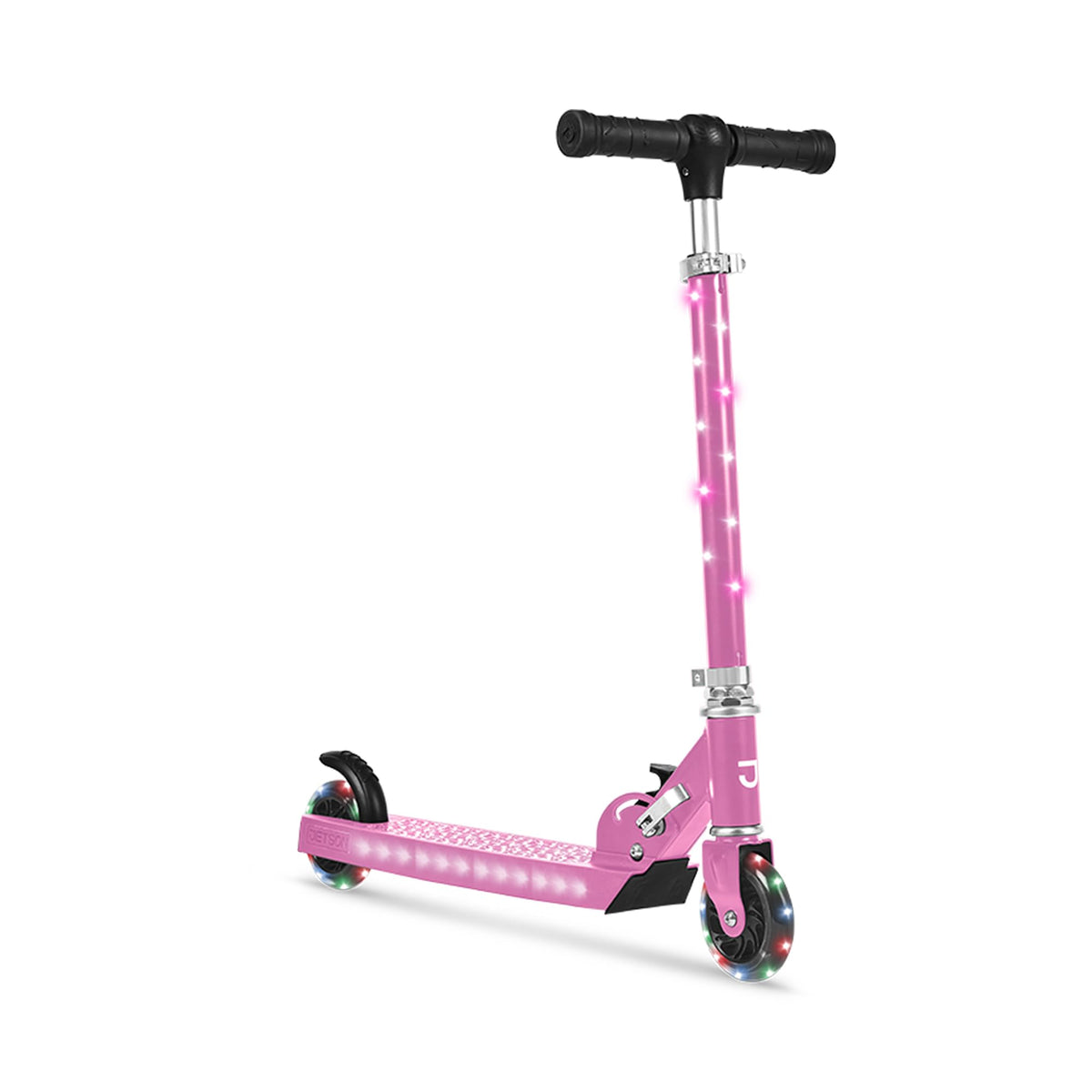 2-Wheel Light-Up Kick Scooter with Adjustable Handlebar and Rear Brake S44501