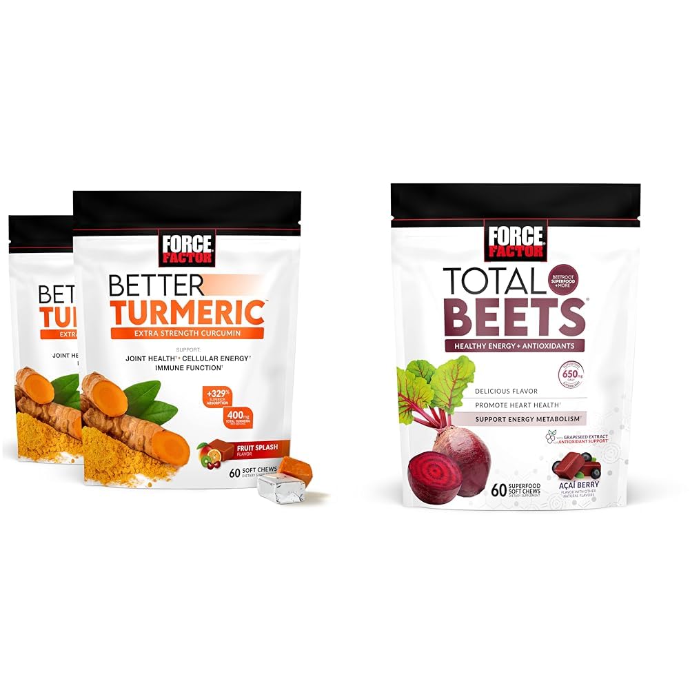 Turmeric 120 Soft Chews & Beets 60 Soft Chews Bundle W836557