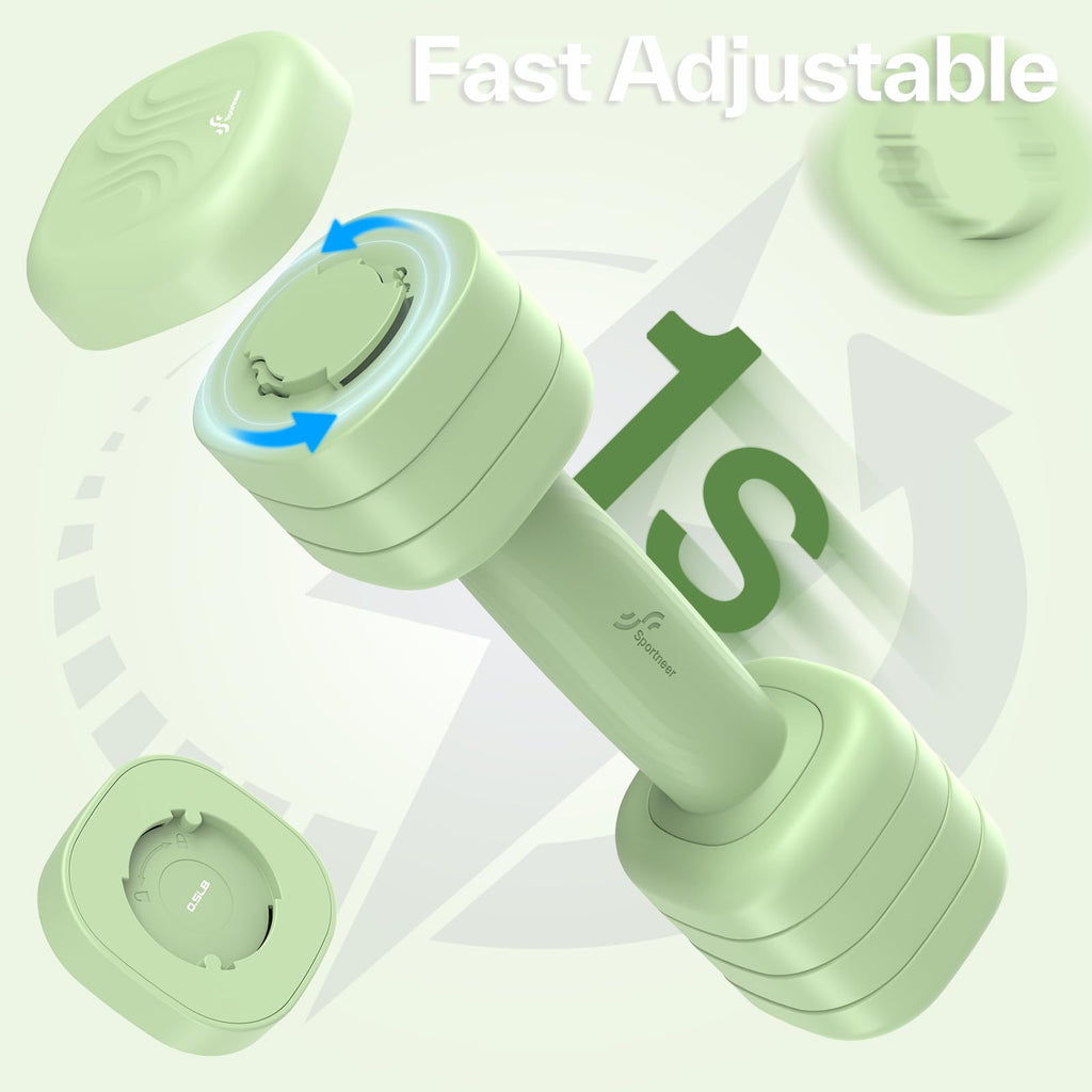 Adjustable Dumbbell Set of 2, 4 in 1 Free Weights with Soft Rubber Handle U165307
