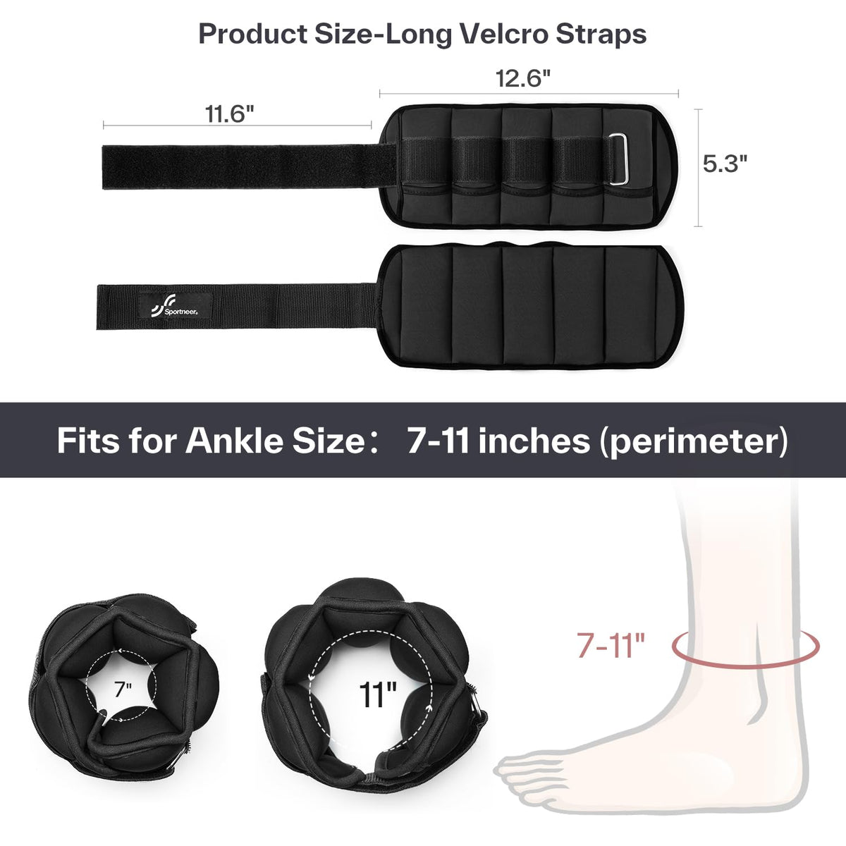 Adjustable Ankle Weights 2-7 lb per Pair G182
