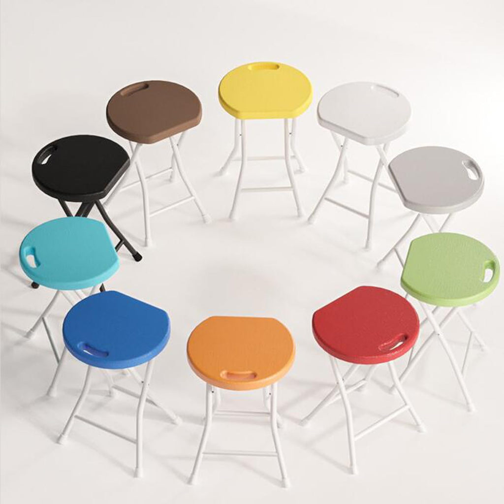 18 inch Portable Folding Plastic Stool with Steel Frame L924