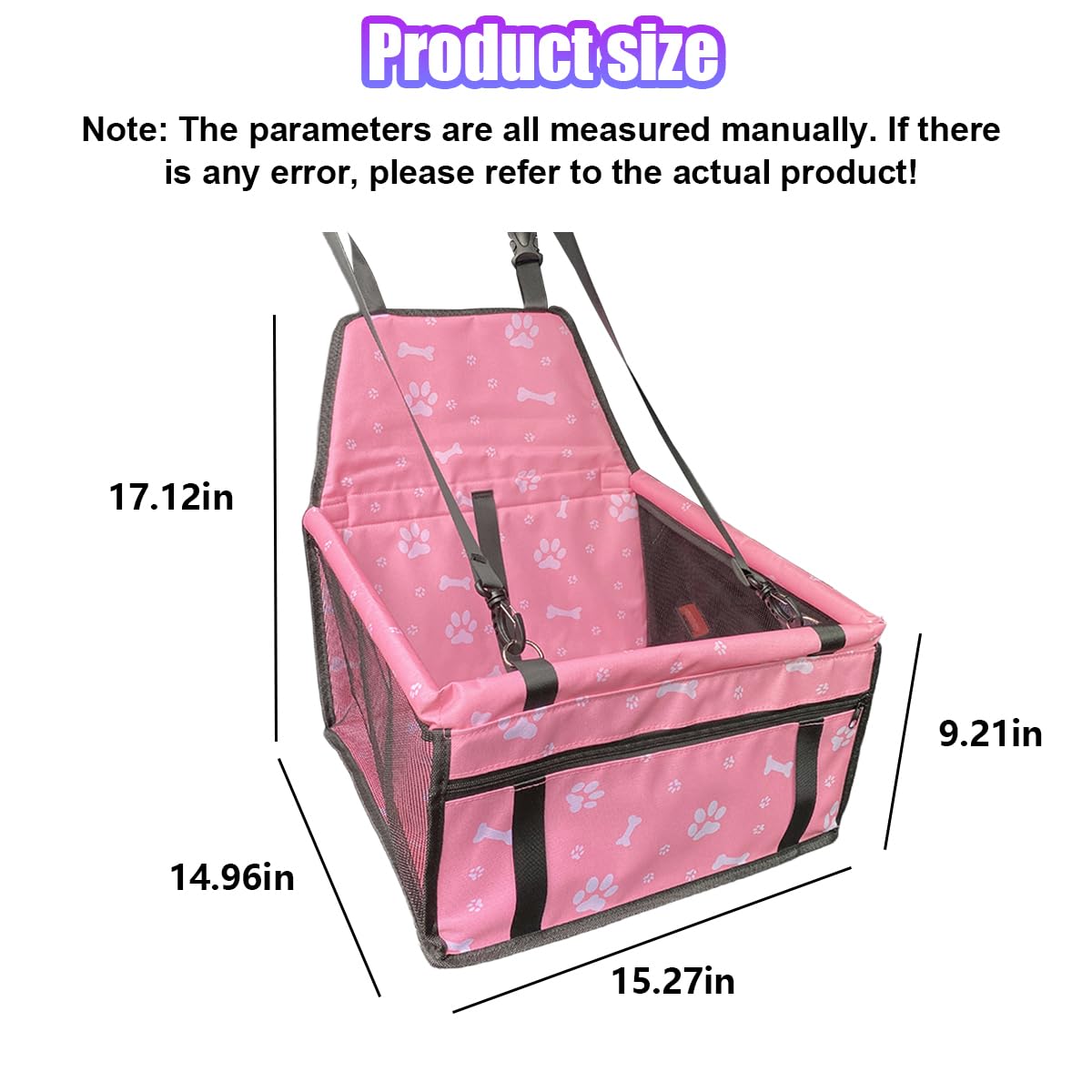 Pink Waterproof Oxford Pet Car Seat G714632