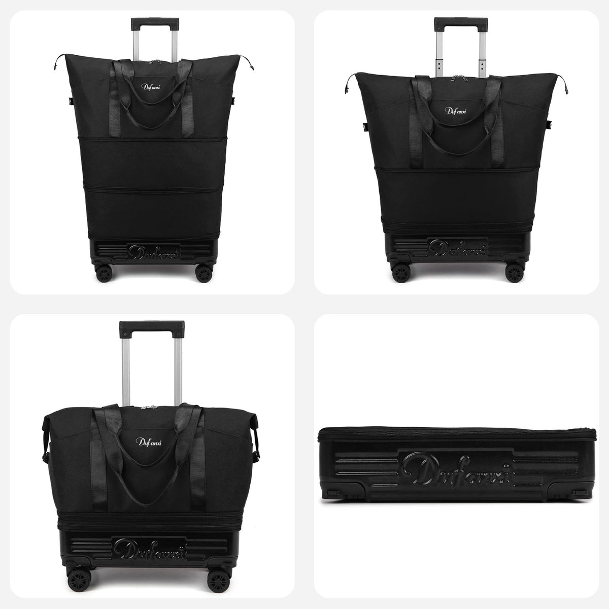 Expandable Rolling Travel Bag with Removable Wheels & Handle W56658