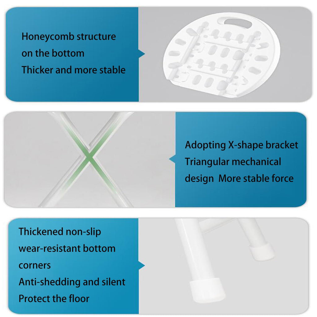 18 inch Portable Folding Plastic Stool with Steel Frame L924