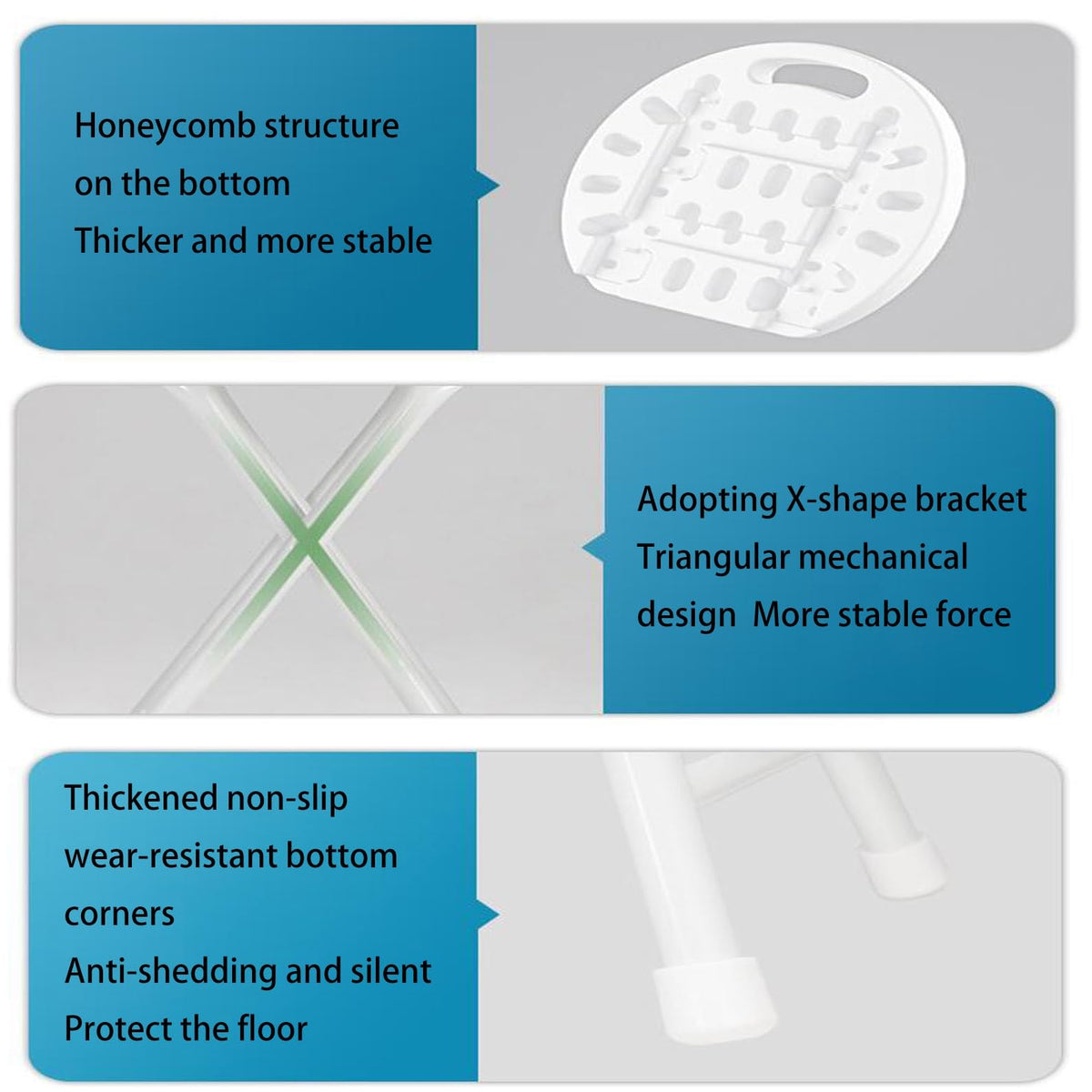 18 inch Portable Folding Plastic Stool with Steel Frame L924
