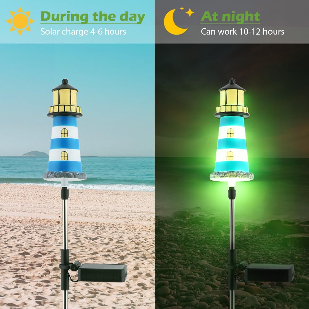 2 Pack 7 Color Changing Solar Garden Stake Lights J902410