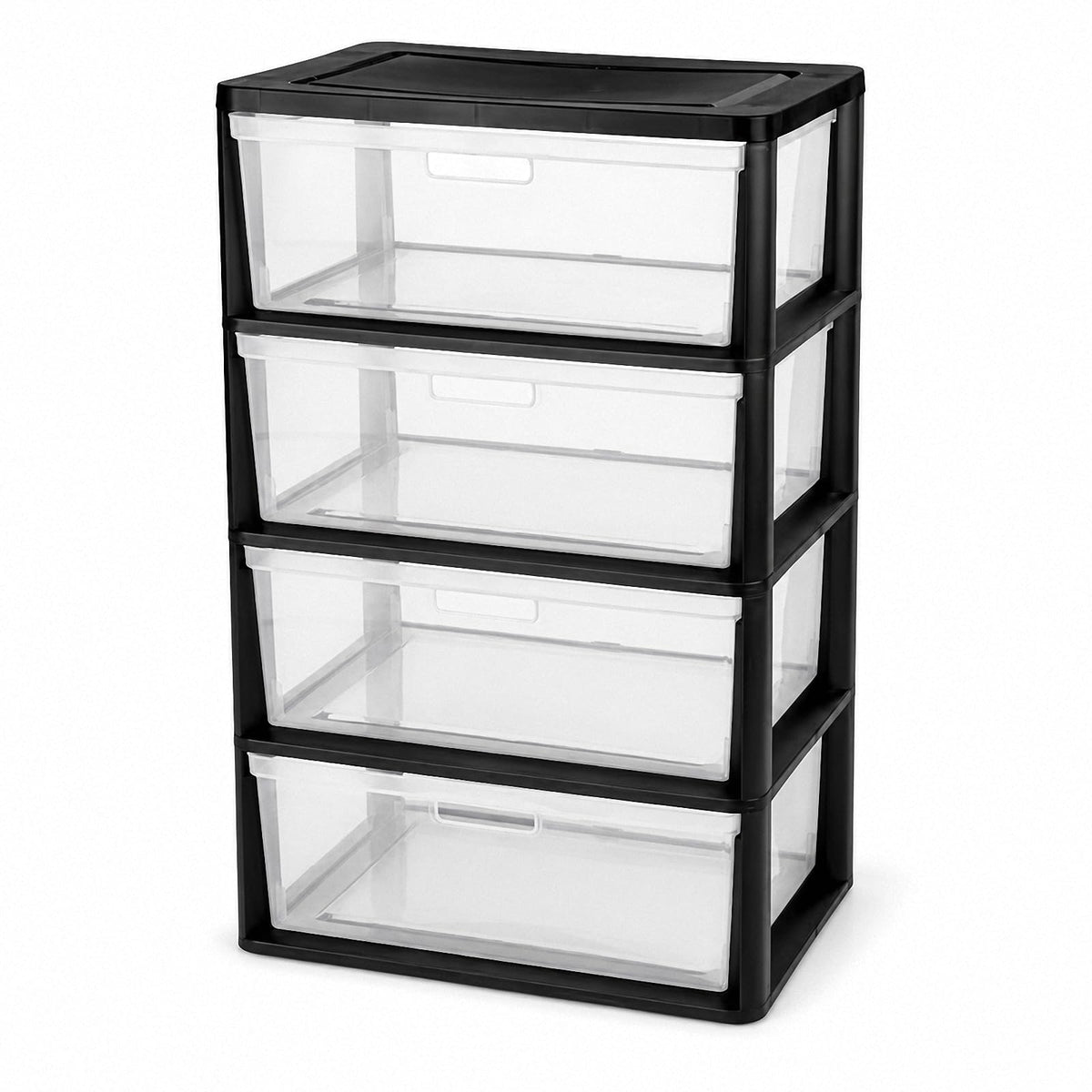 4 Drawer Black Plastic Storage Tower V625439