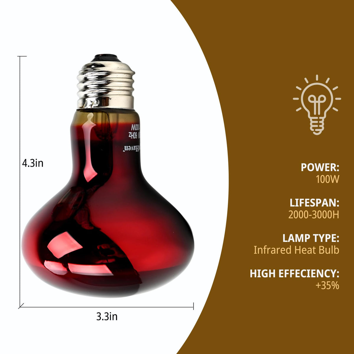 2-in-1 Deep Dome Reptile Light Fixture Kit with 100W UVA Basking Bulb & 100W Infrared Heat Lamp H467543