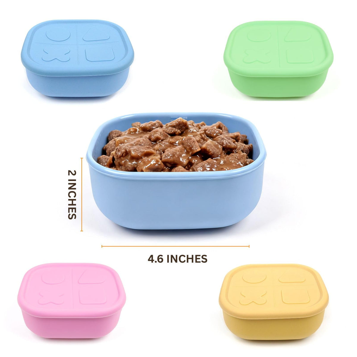 Airtight Pet Wet Food Storage Containers with Lids 4-Pack 12oz Z737454