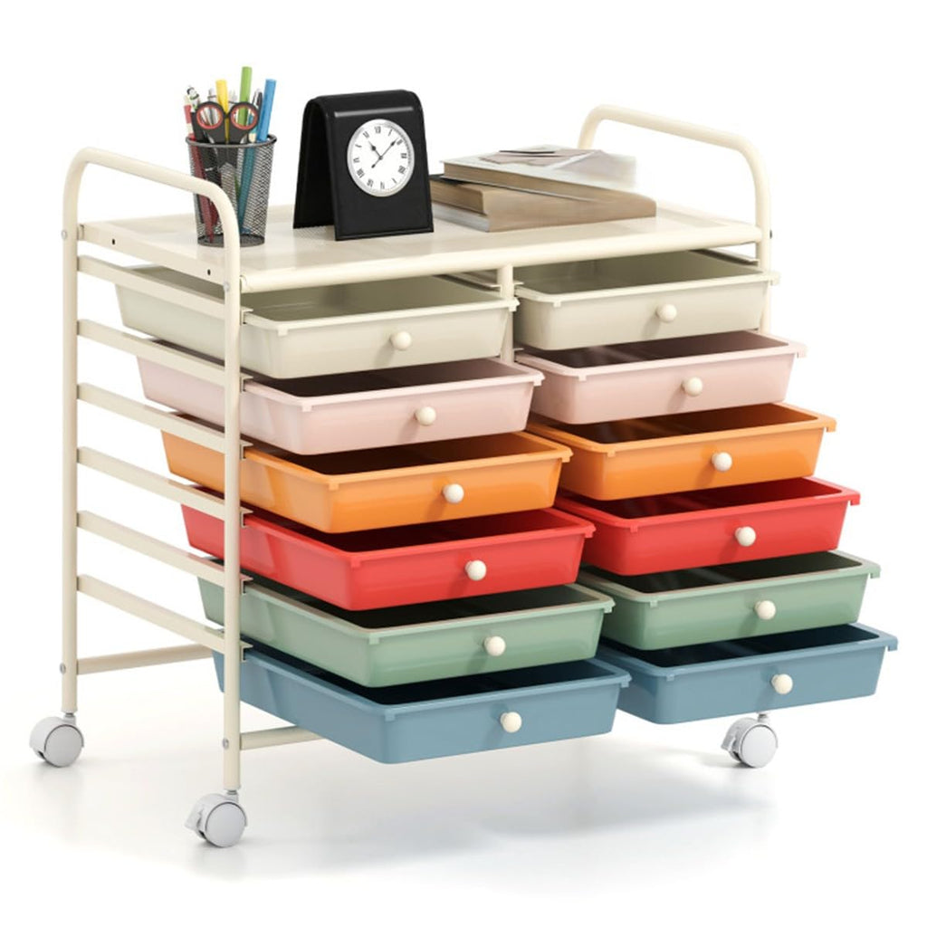 12 Drawer Rolling Storage Cart with Wheels W852