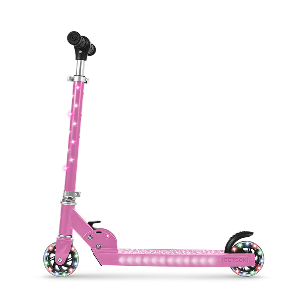 2-Wheel Light-Up Kick Scooter with Adjustable Handlebar and Rear Brake S44501