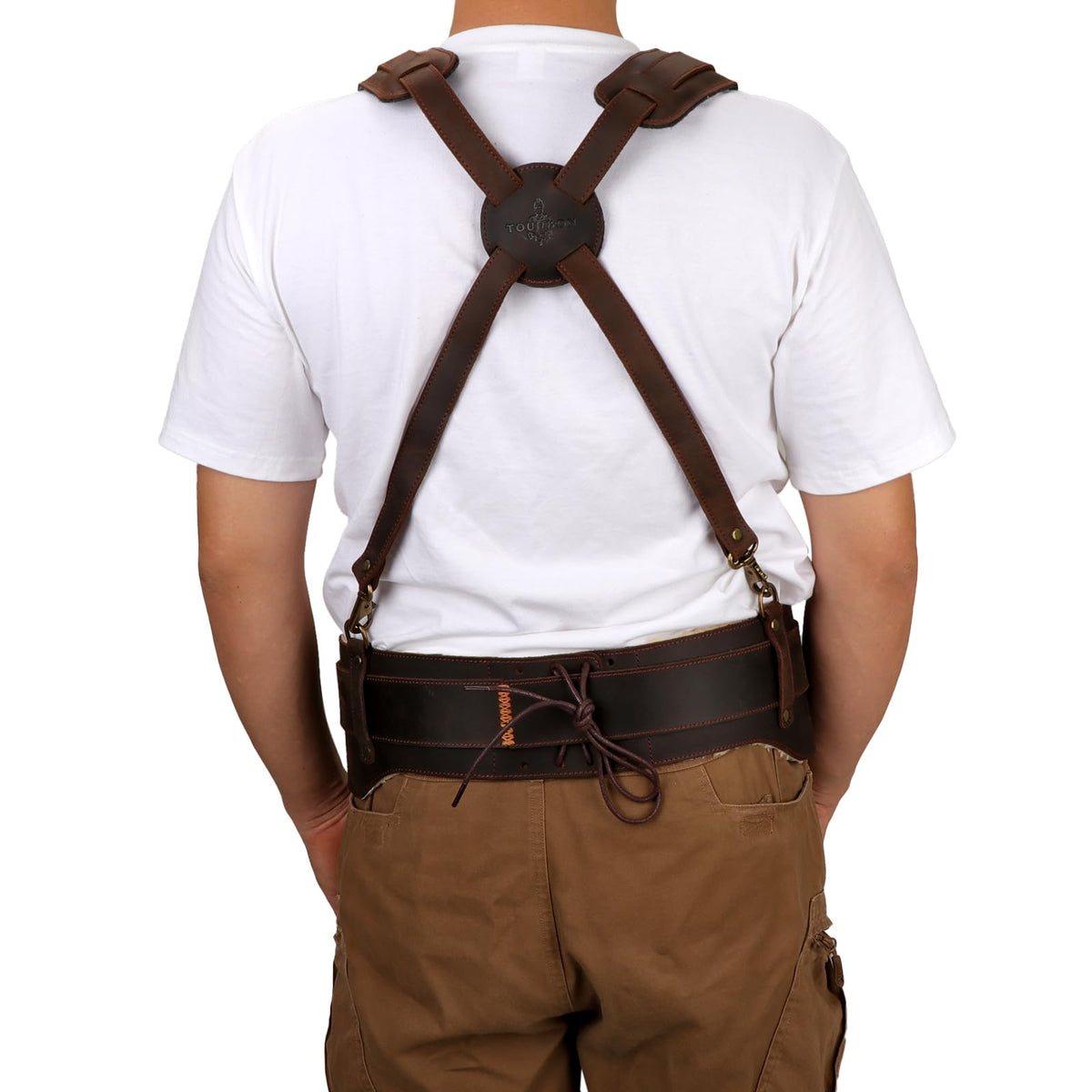 Leather Padded Tool Belt with Suspenders P6276