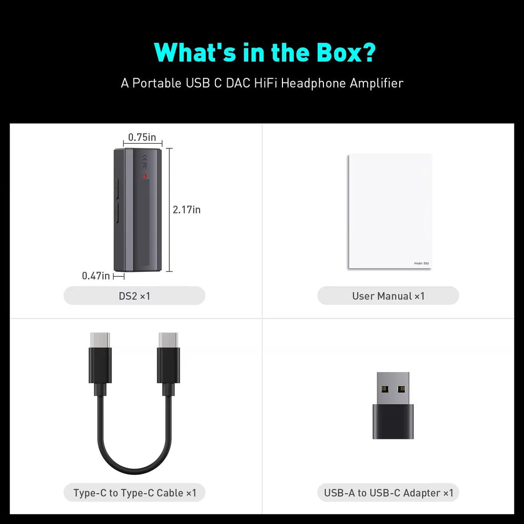 USB DAC Headphone Amplifier with 3.5MM & 4.4MM Dual Outputs X525