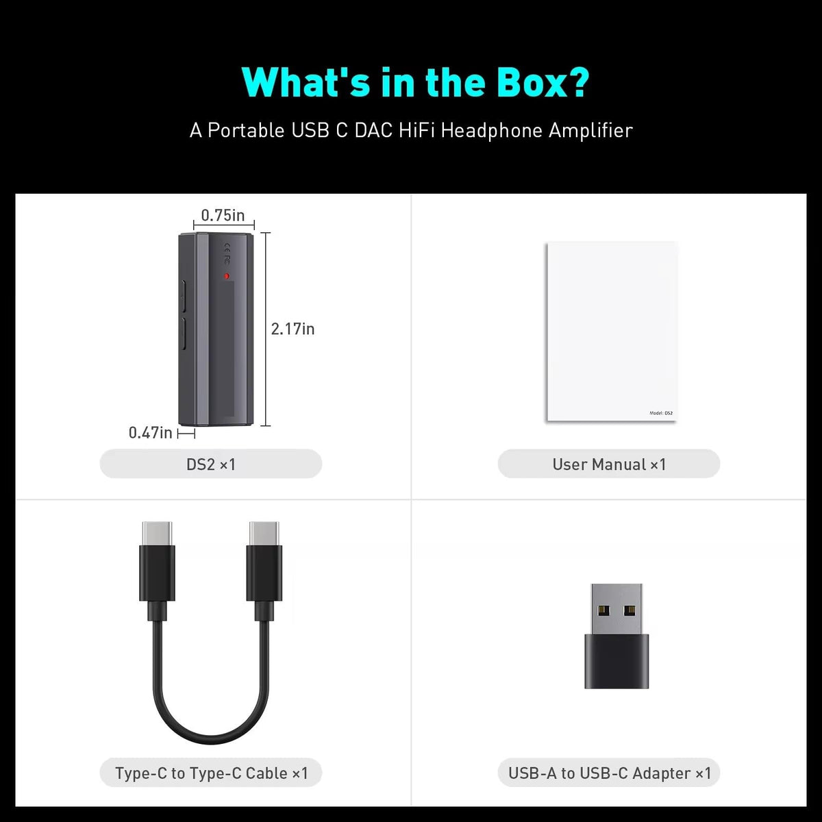 USB DAC Headphone Amplifier with 3.5MM & 4.4MM Dual Outputs X525