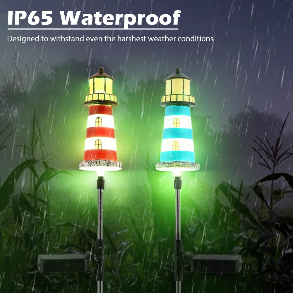 2 Pack 7 Color Changing Solar Garden Stake Lights J902410
