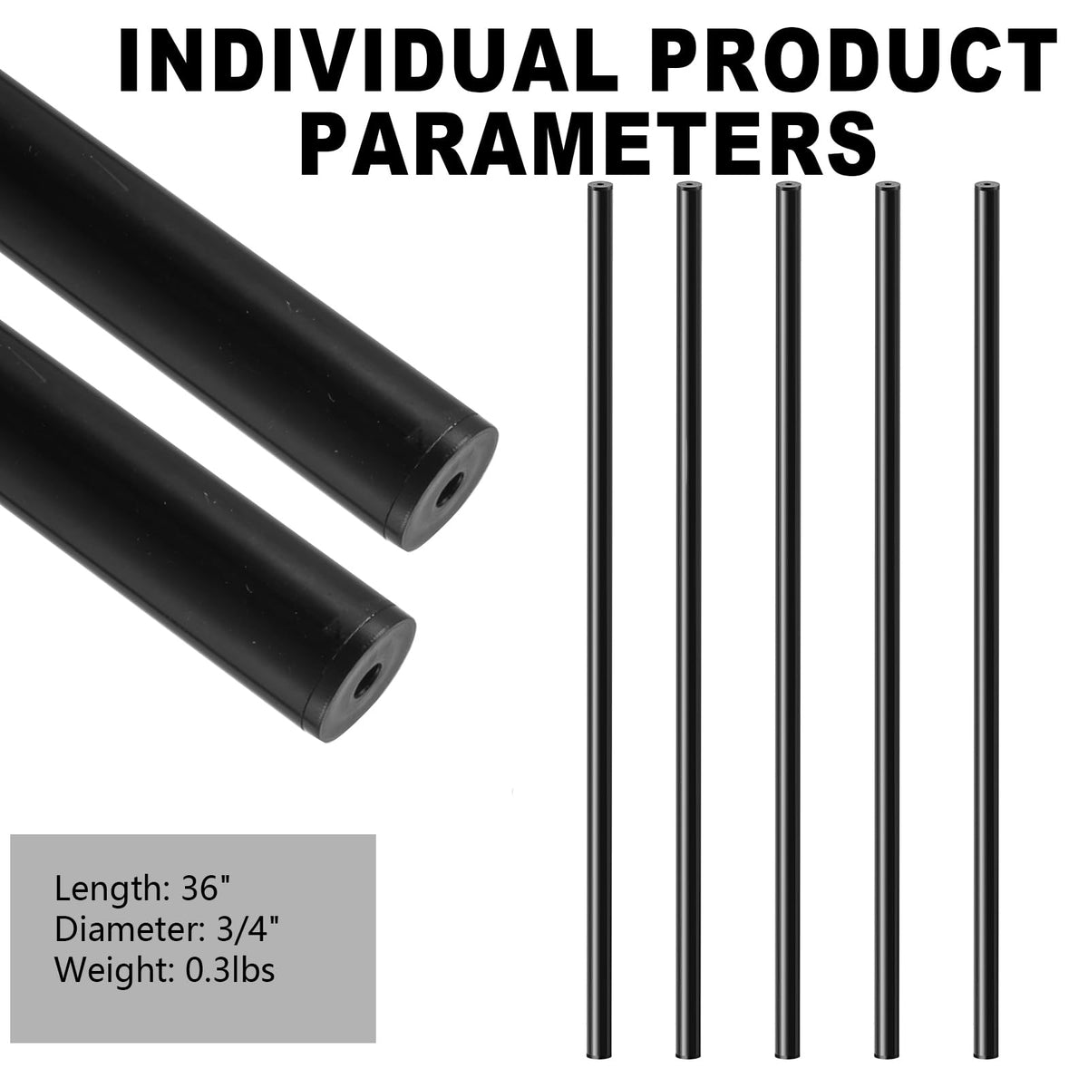 101 Pack 36" Round Black Aluminum Deck Balusters C7779