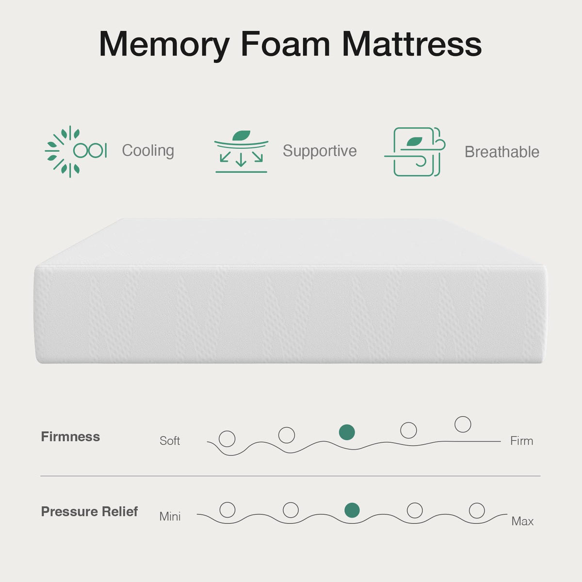 10 Inch Gel Memory Foam Full Mattress Q344