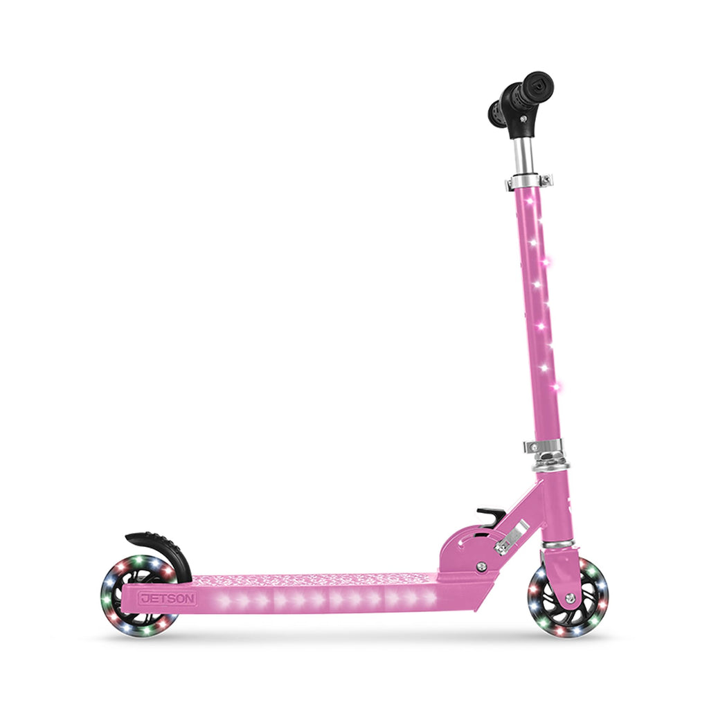 2-Wheel Light-Up Kick Scooter with Adjustable Handlebar and Rear Brake S44501