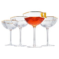 Champagne Coupe Glasses Set of 4 Gold Rim Z2415