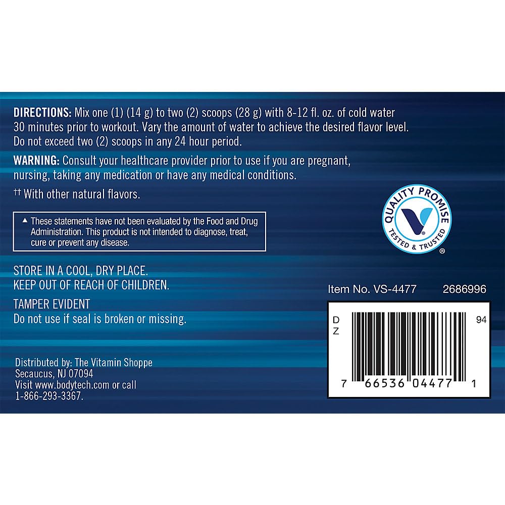 Pre-Workout Formula Powder 19.75 Oz 40 Servings K4323