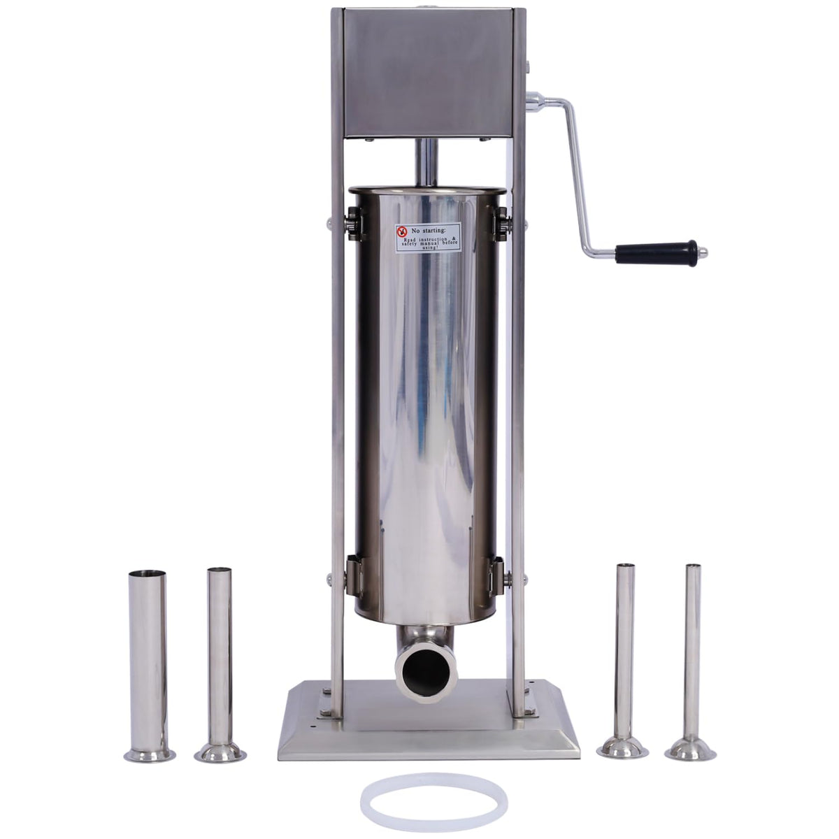 Stainless Steel Vertical Sausage Stuffer 15LB/7L with 4 Stuffing Tubes U1170