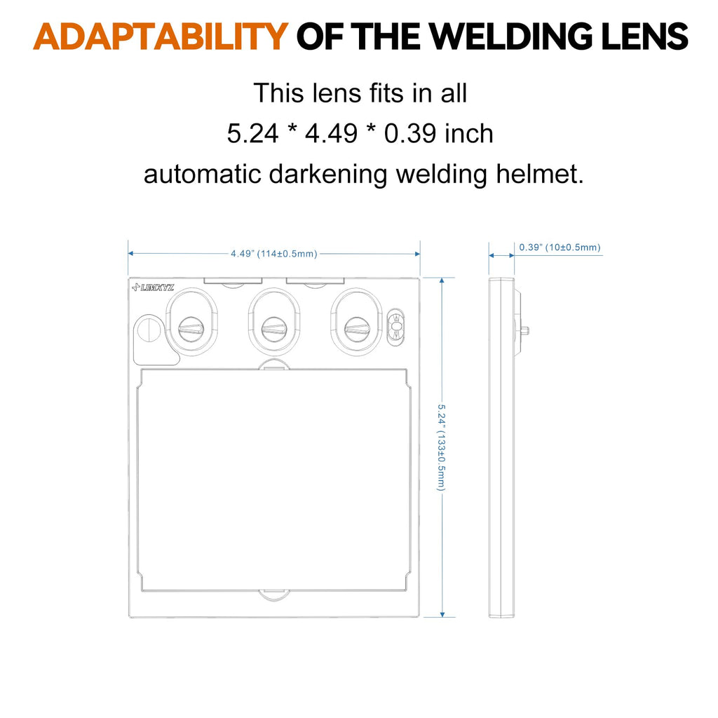 Auto Darkening Welding Lens True Color 5.24"x4.49" Adjustable Shade 4/9-13 B855157