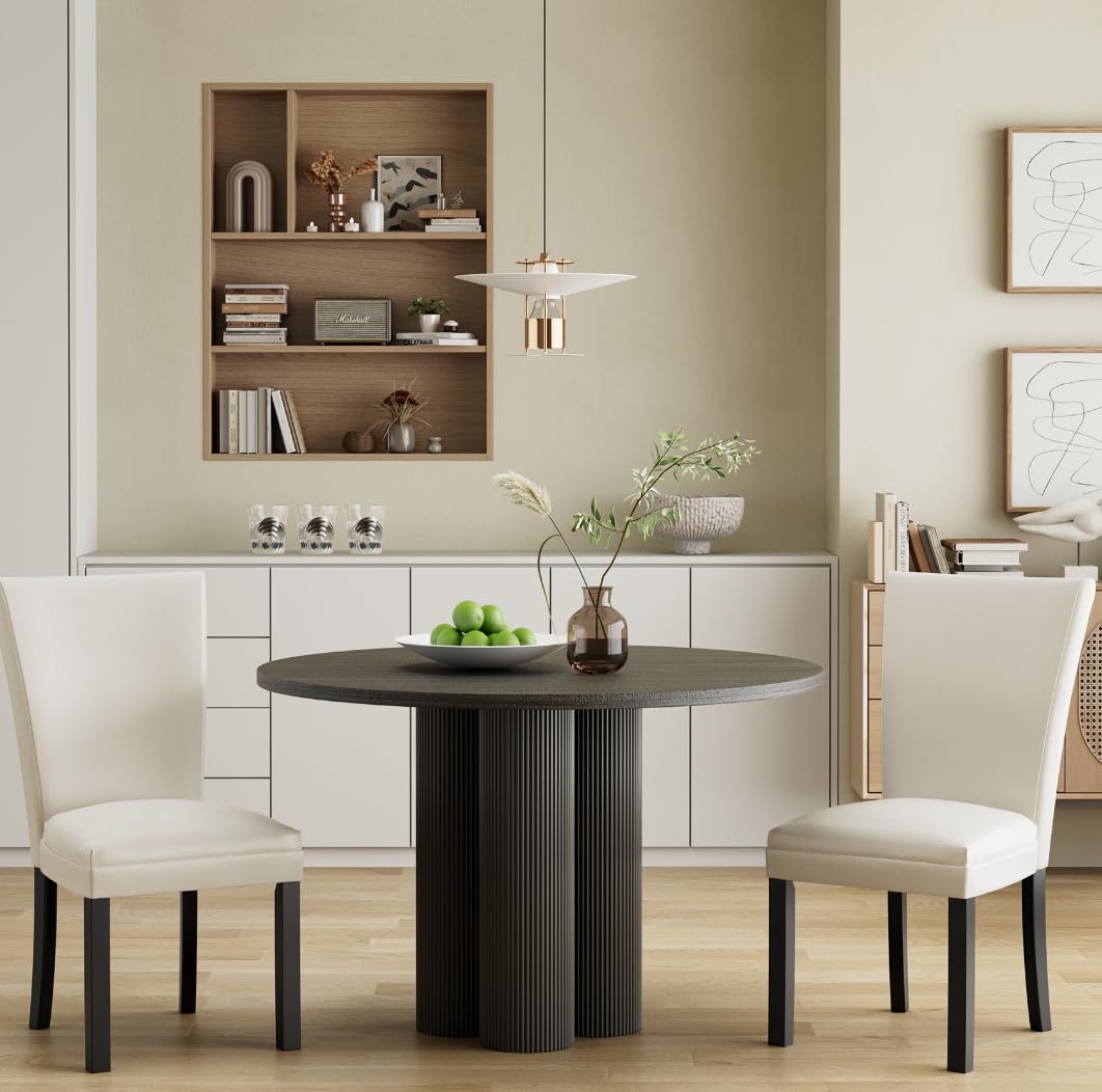 Faux Leather Upholstered Dining Chairs Set of 2 F56371