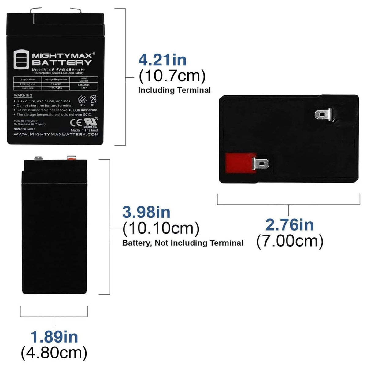 6V 4.5AH SLA Replacement Battery A220