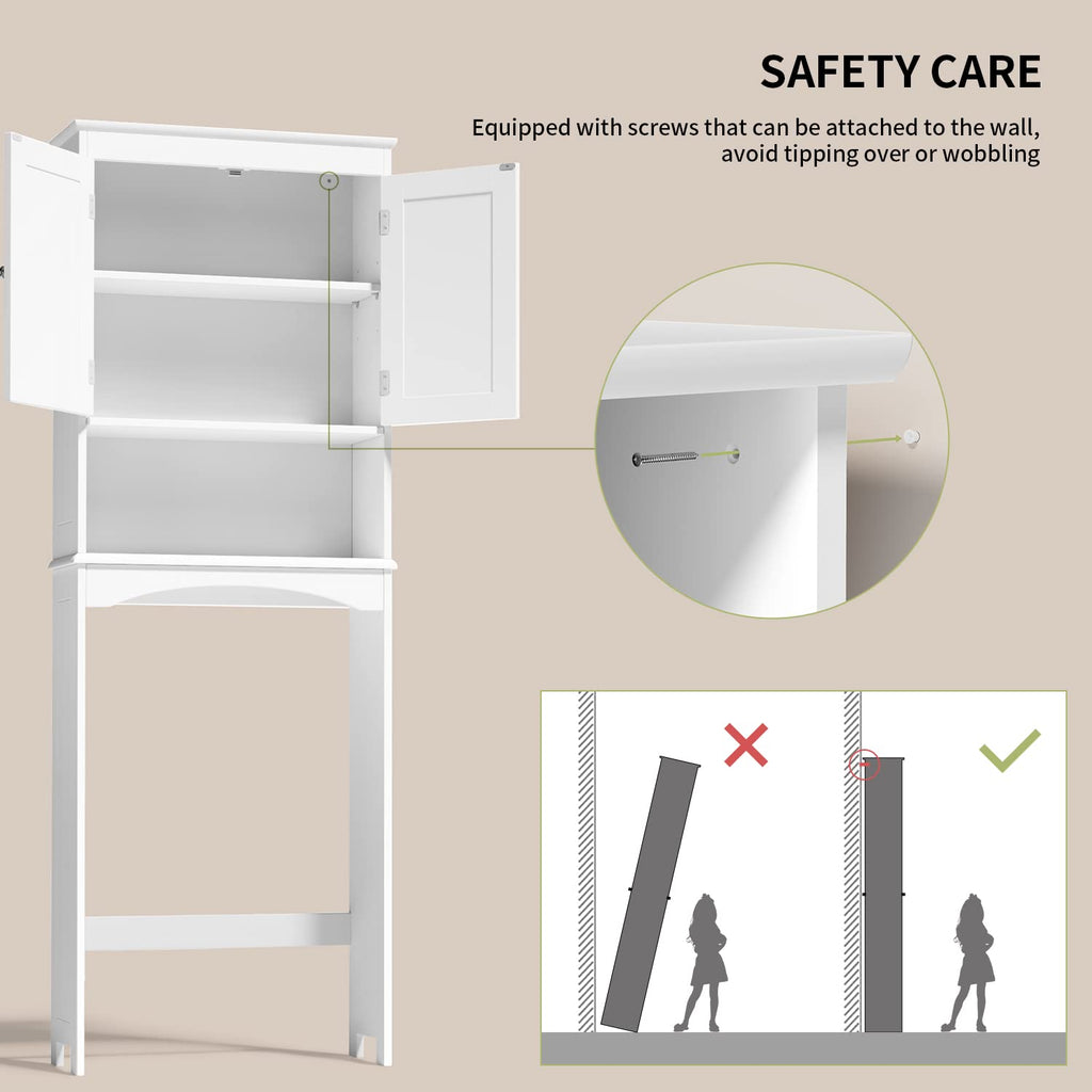 Over the Toilet Storage Cabinet with Adjustable Shelf, White V63898