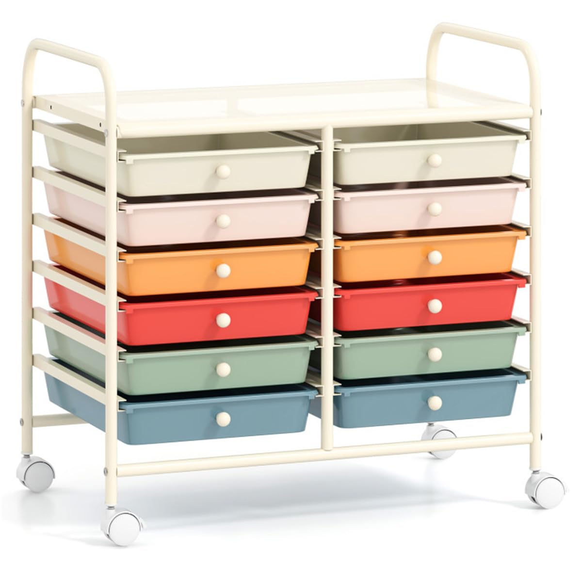 12 Drawer Rolling Storage Cart with Wheels W852