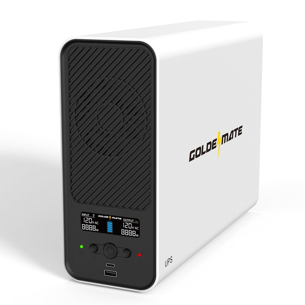 White 1500VA/1000W Lithium UPS Battery Backup & Surge Protector D20349