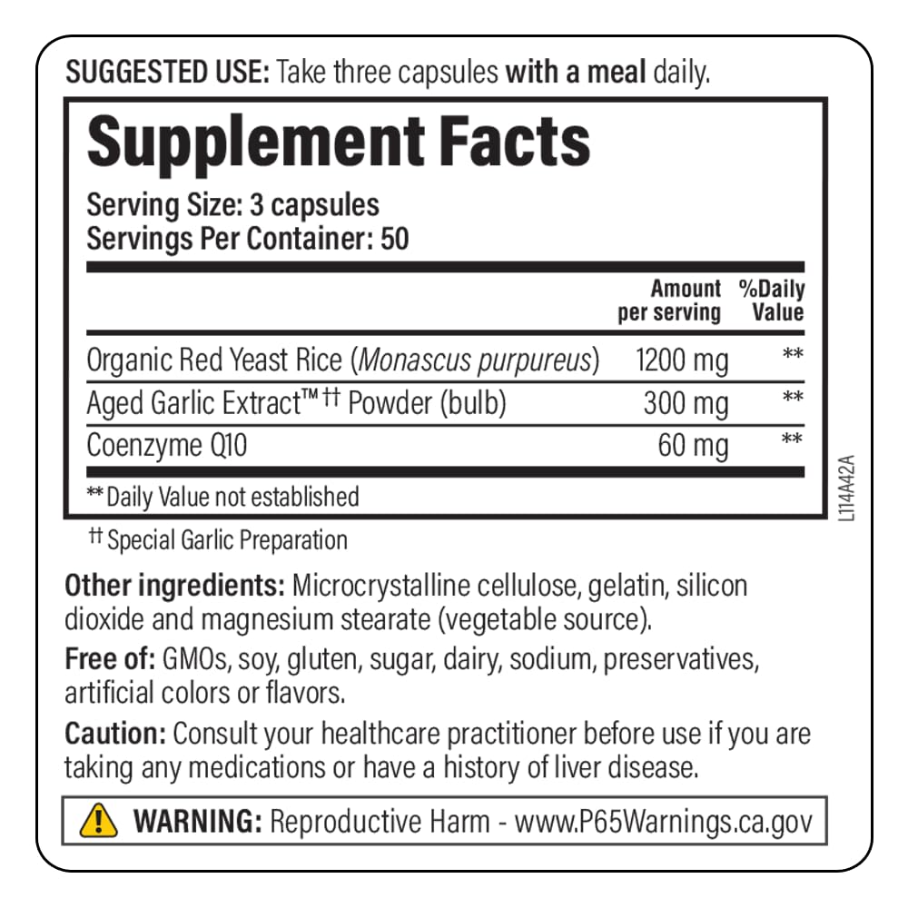 Aged Garlic Extract Red Yeast Rice CoQ10 150 Capsules J89403
