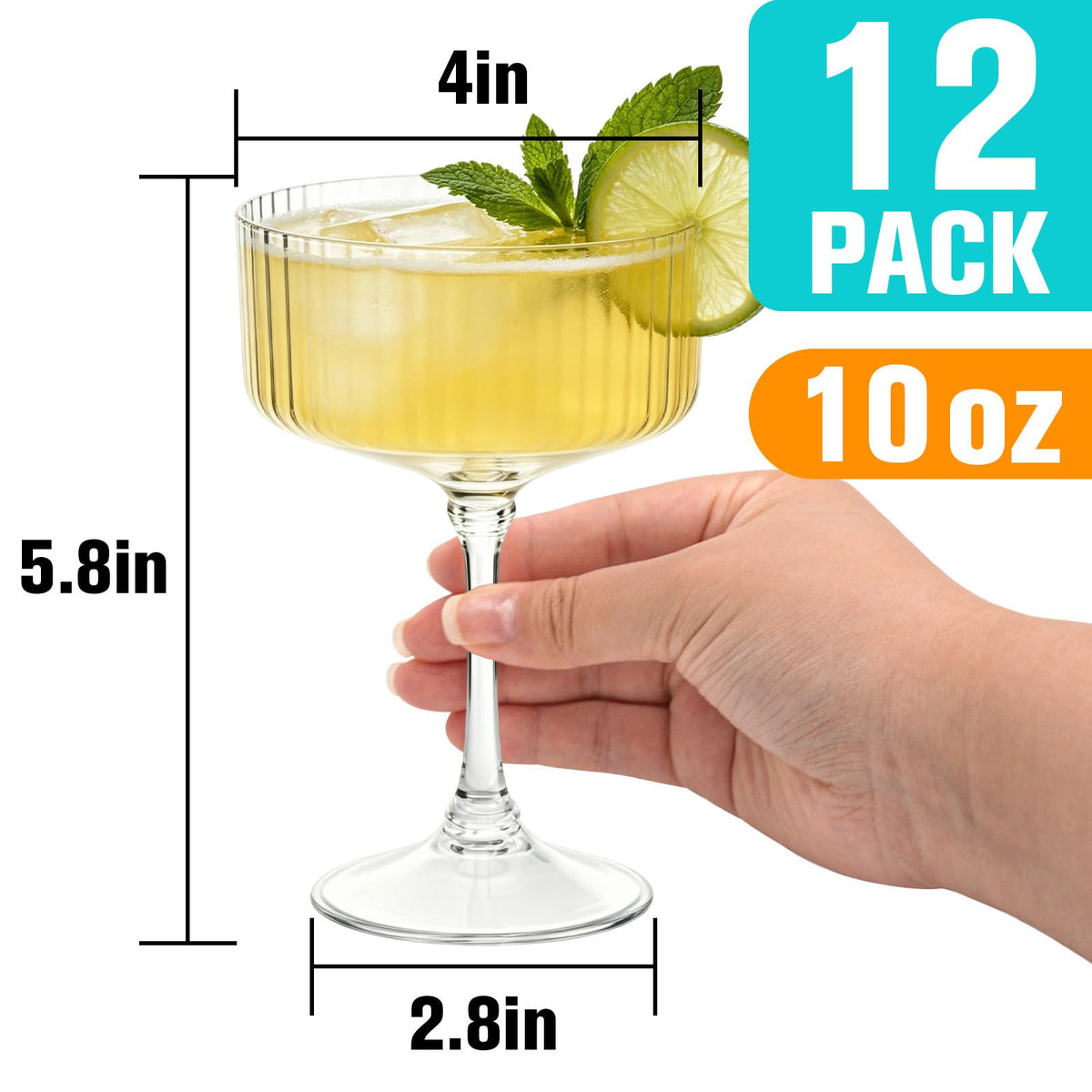 12 Pcs 10oz Plastic Martini Glasses O77235