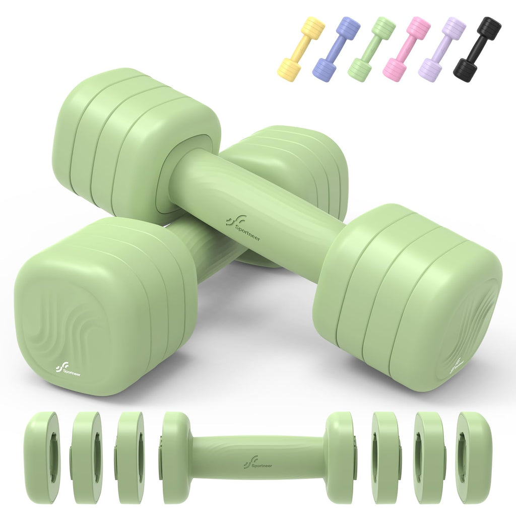 Adjustable Dumbbell Set of 2, 4 in 1 Free Weights with Soft Rubber Handle U165307