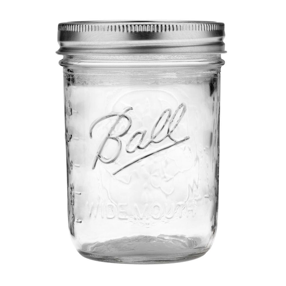 16-Ounce Glass Mason Jar with Lids and Bands, 12-Count K903698