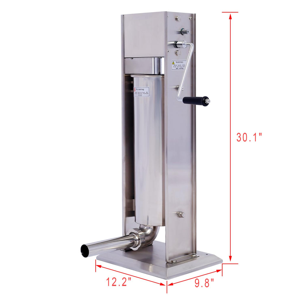 Stainless Steel Vertical Sausage Stuffer 15LB/7L with 4 Stuffing Tubes U1170