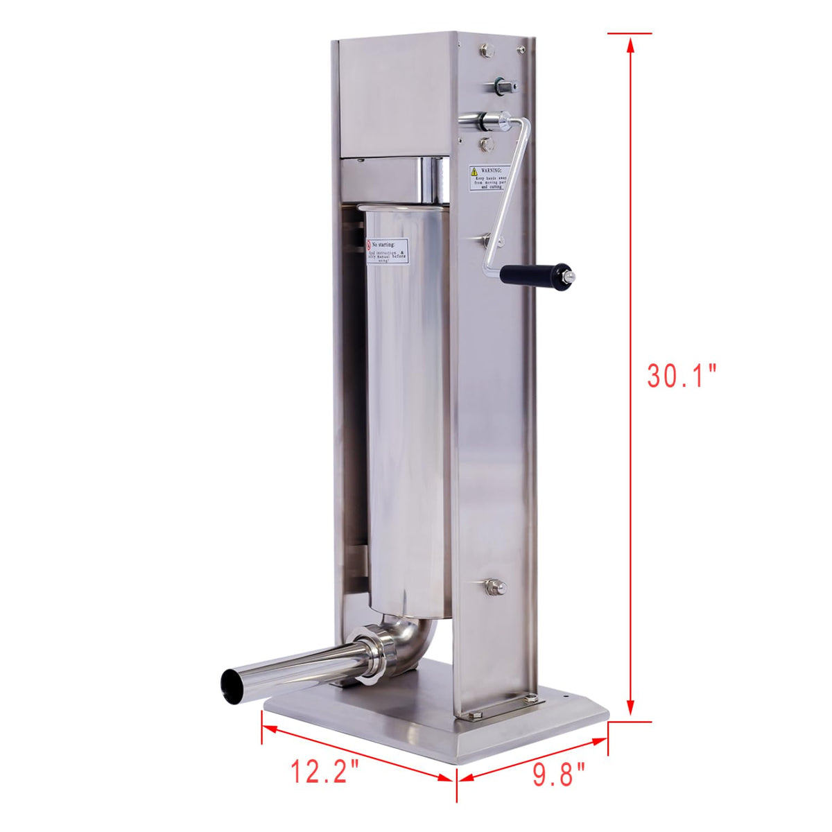 Stainless Steel Vertical Sausage Stuffer 15LB/7L with 4 Stuffing Tubes U1170
