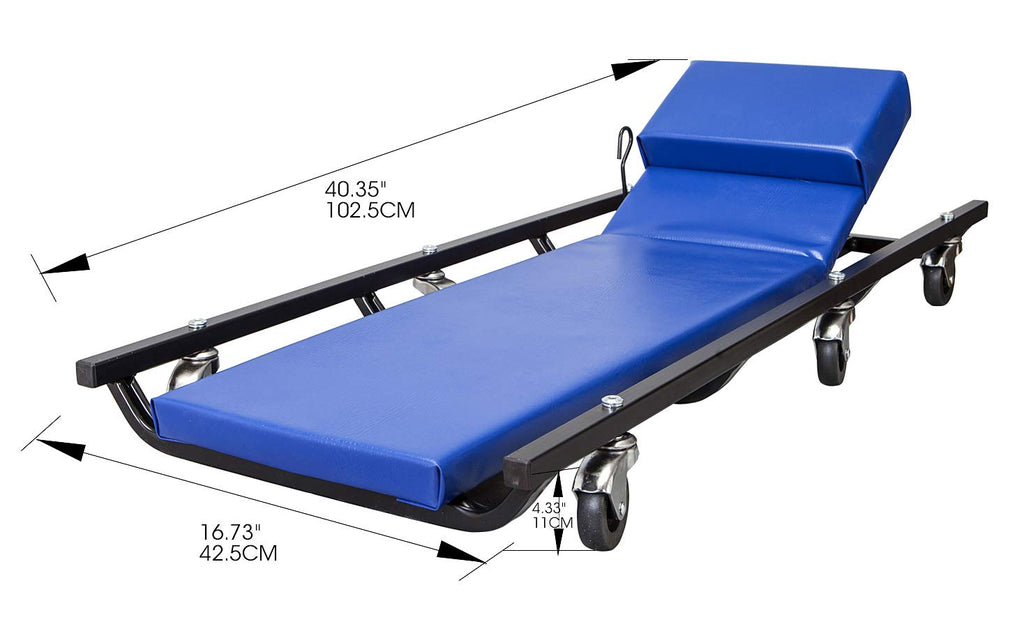 40" Padded Mechanic Creeper with 6 Casters, Blue A3238