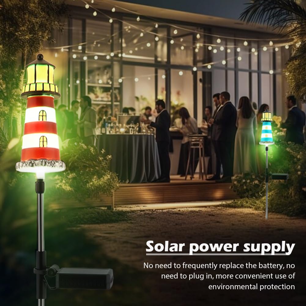 2 Pack 7 Color Changing Solar Garden Stake Lights J902410