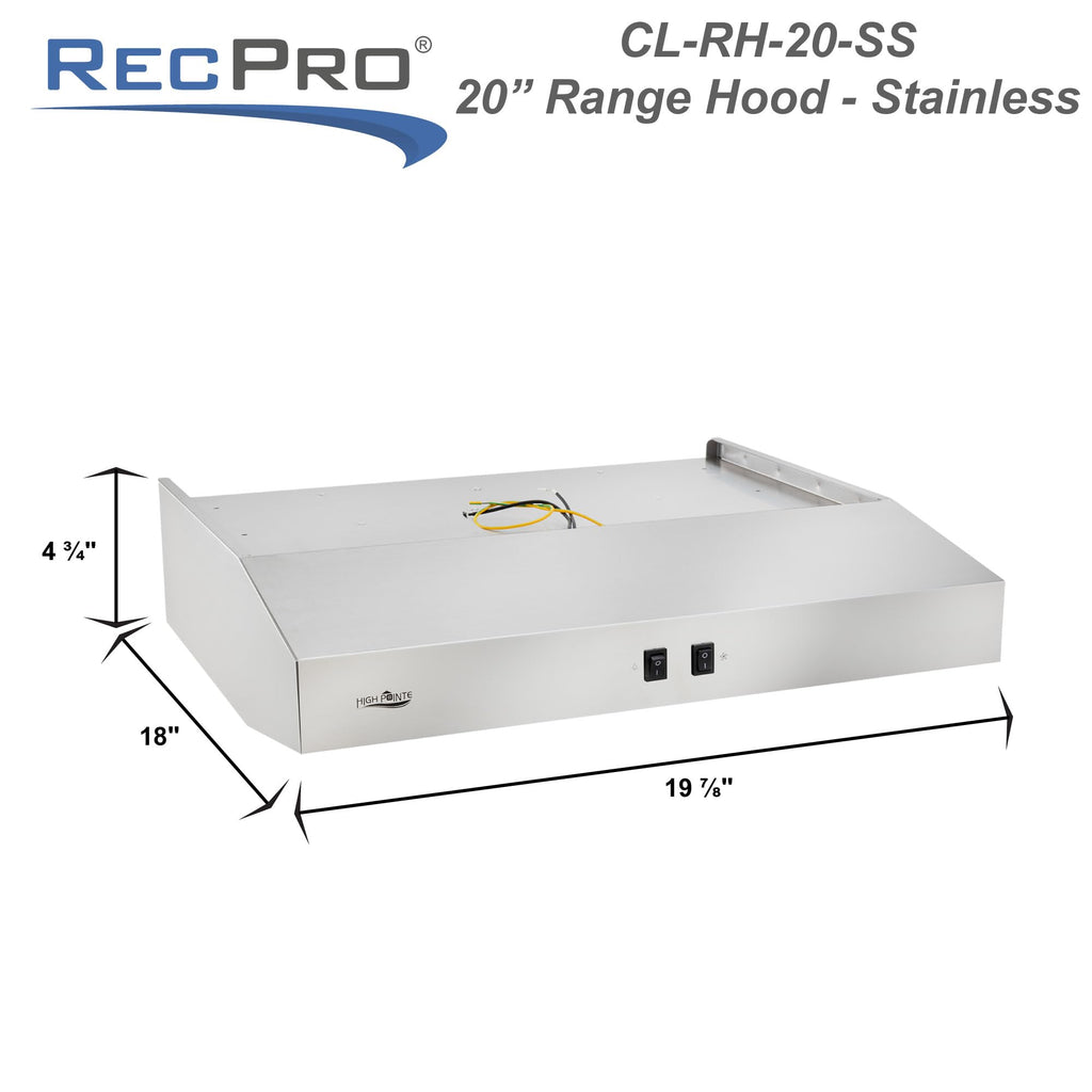 12V RV Range Hood 20" Stainless Steel G70301
