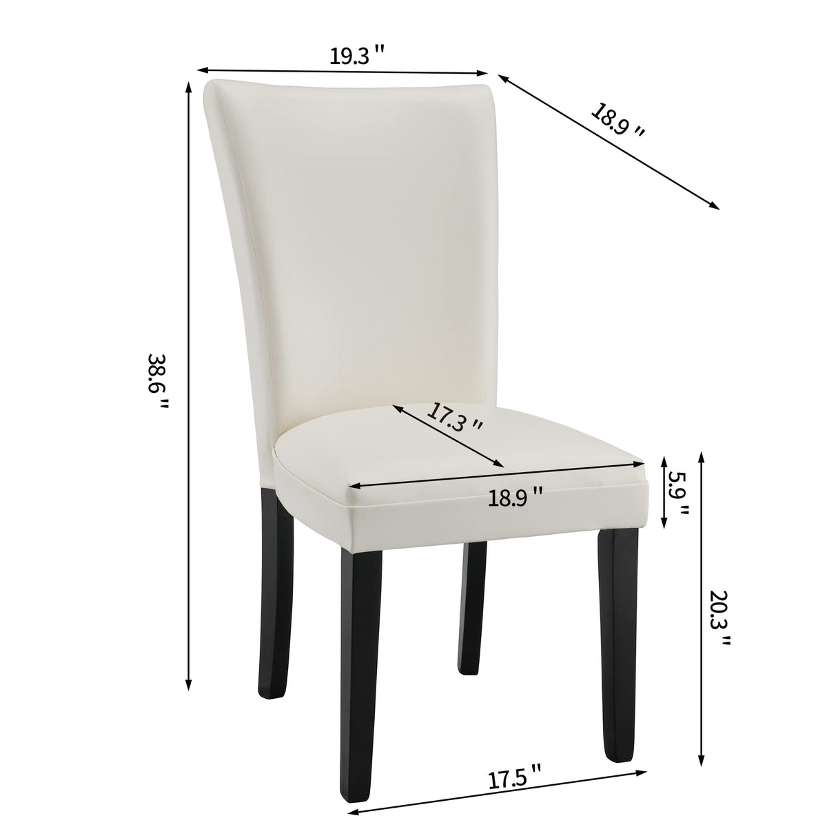 Faux Leather Upholstered Dining Chairs Set of 2 F56371