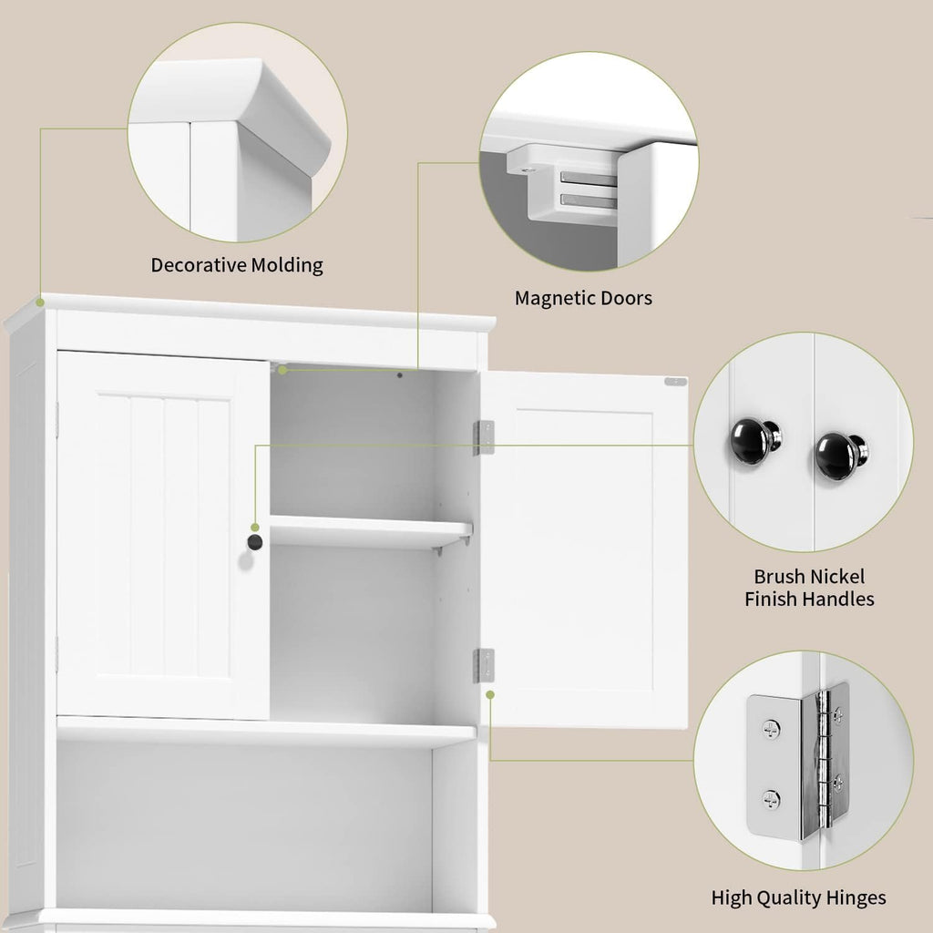 Over the Toilet Storage Cabinet with Adjustable Shelf, White V63898